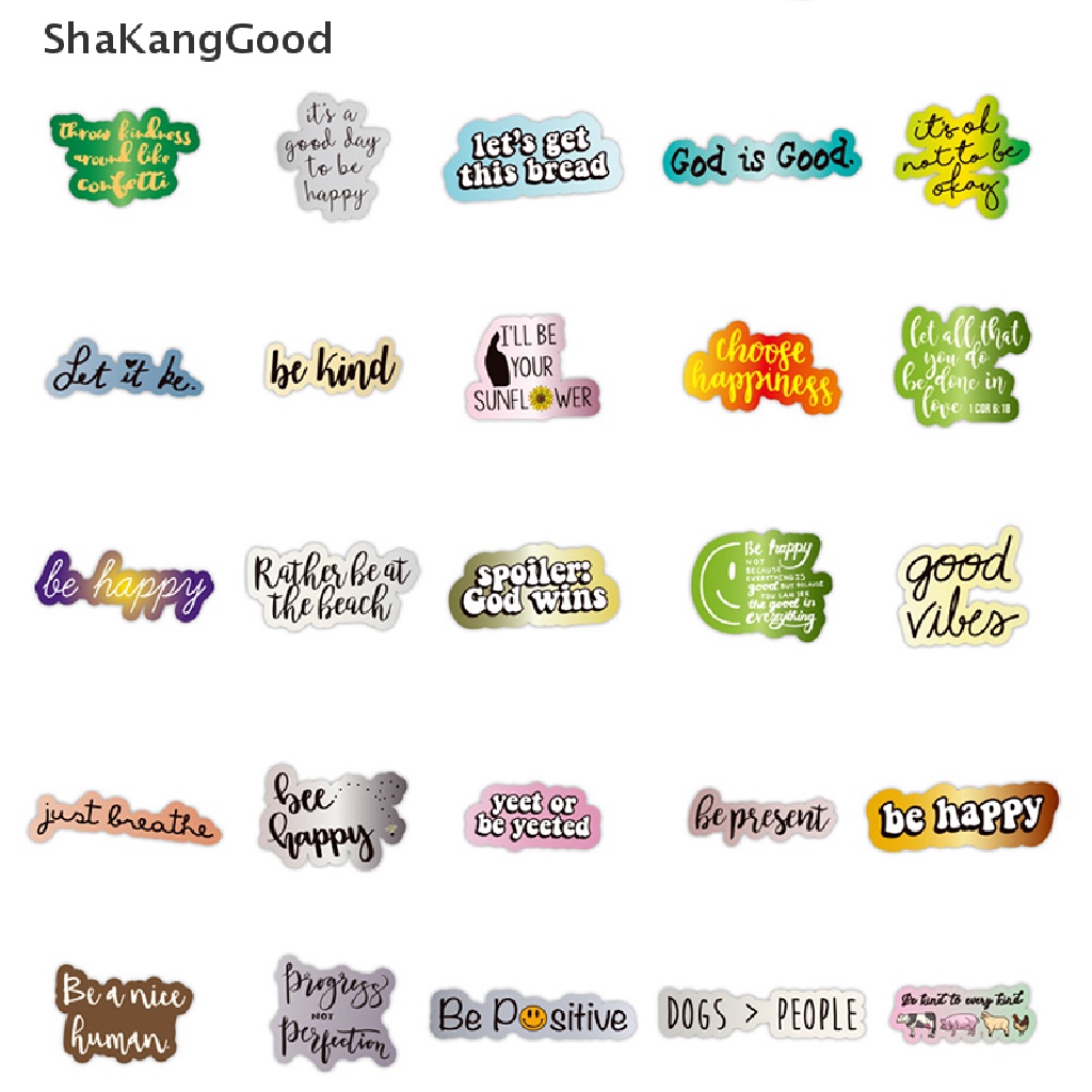 Skid Stiker Decal Motif Grafitti Phrases Motivasi Untuk Dekorasi Laptop / Scrapbook DIY