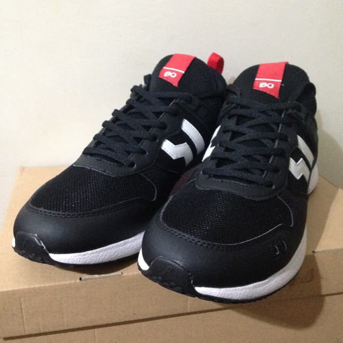 Sepatu Casual Piero Piero Jogger RS Evo Jet Black White Original