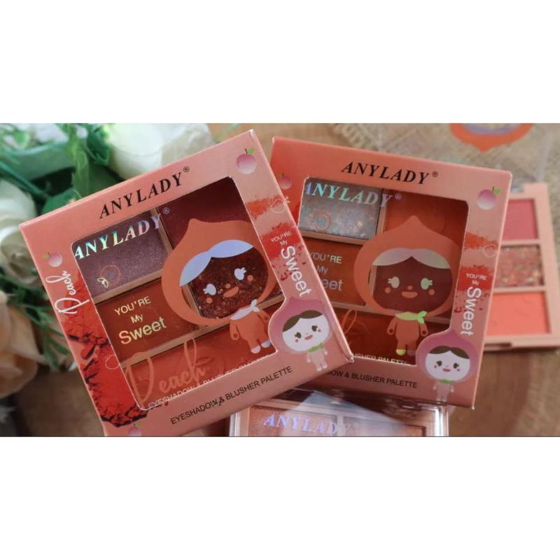 ECER!! EYESHADOW PALETTE ANYLADY YOU ARE MY PEACH SWEET EYESHADOW+BLUSHER NO. 840