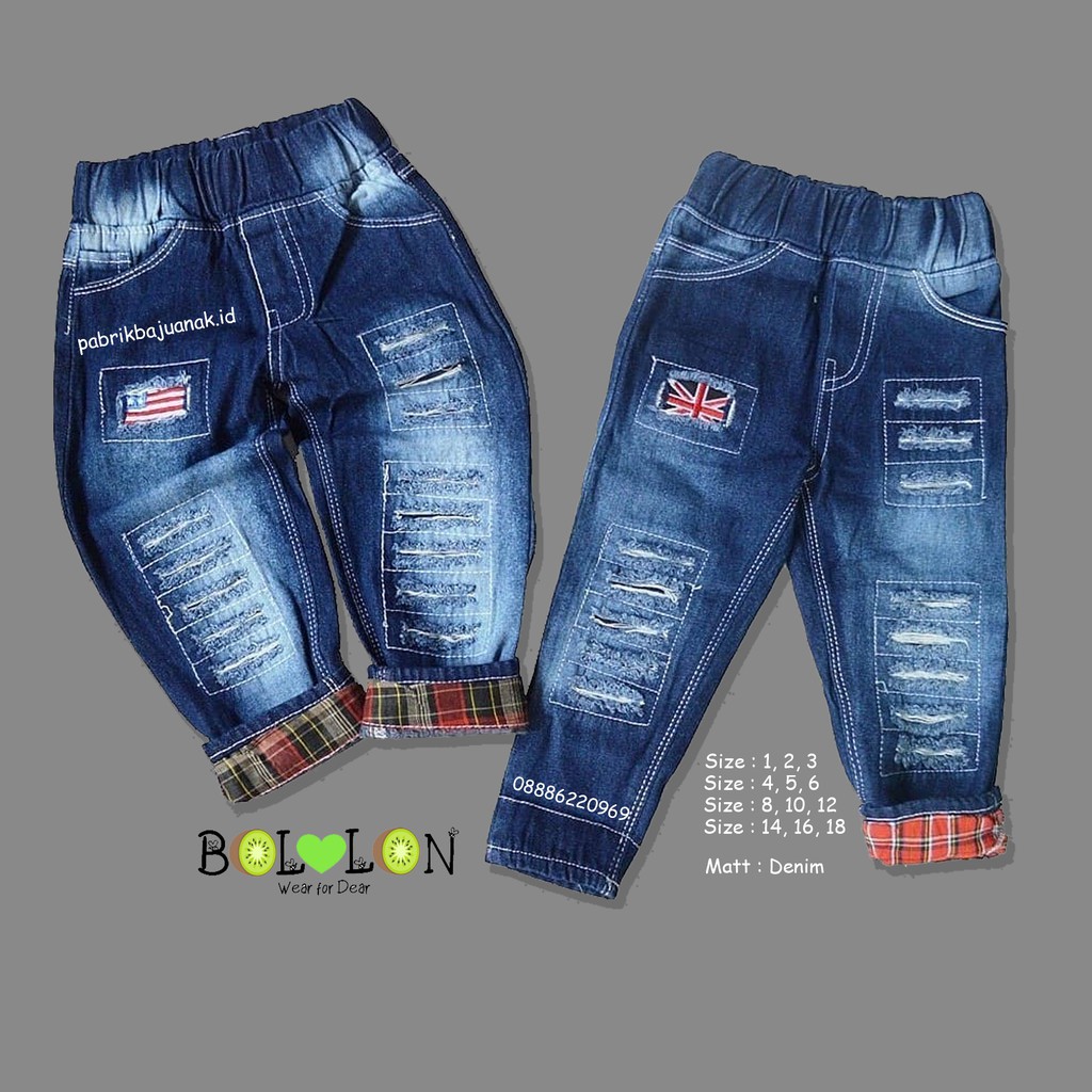  Celana  Panjang Jeans  Ripped Anak  Cowok  Shopee  Indonesia