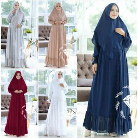 Promo Gamis Syari Aresya Free Hijab Set Khimar 2 Layer Terbaru 2022 Fashion Muslim  Gamis Wanita Gam