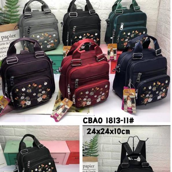 [AK0012] TAS WANITA IMPORT 3in1 CHIBAO 1813-11 MOTIF BUNGA JINJING SELEMPANG RANSEL .Sedang diskon.