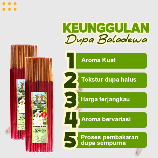 Dupa/Hio Wangi Harum Jasmine Merah Baladewa 3 Jam Kaki Emas 50 Stick