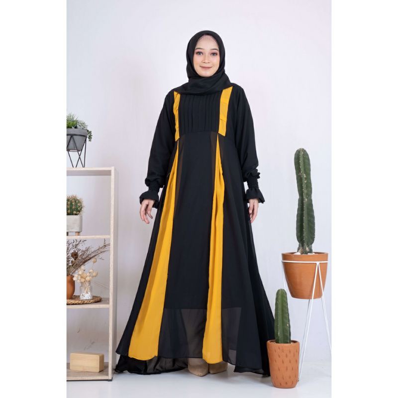 Gamis Wanita Kekinian Murah Muslim Syari Lebaran 2021 Putih Polos Premium Original Mewah Jumbo Tile