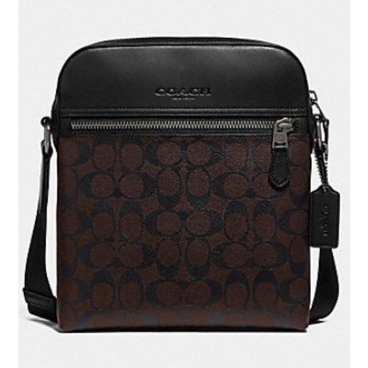 COACH HOUSTON FLIGHT BAG SIGNATURE BROWN