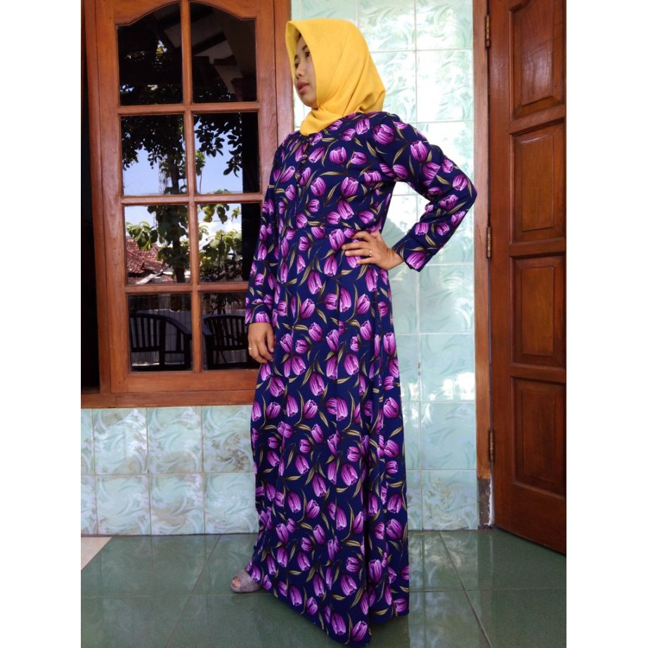 gamis motif bunga tulip