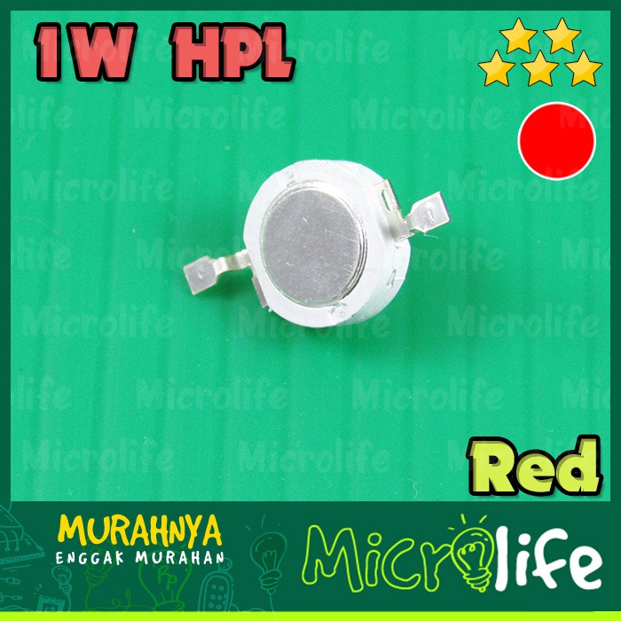 1 Watt Red High Power LED 625 nm 2.2v 33mil Merah HPL