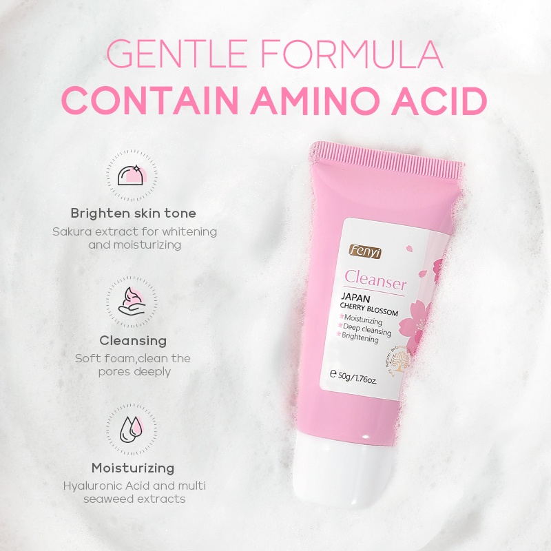 Fenyi Cherry Blossom Krim Mencerahkan Meringankan Garis Halus Serum Pembersih Set