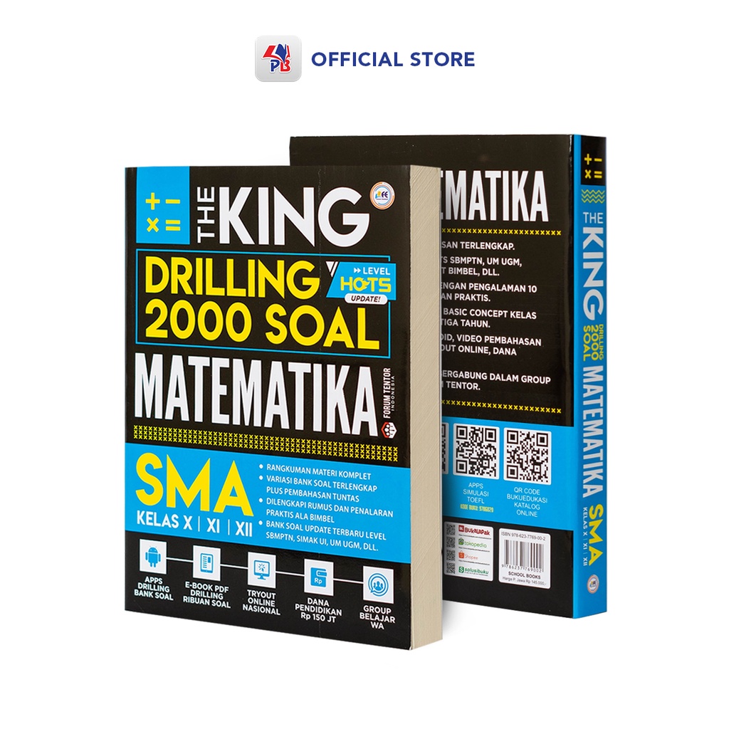 Buku Soal The King : Drilling 2000 Soal Biologi / Matematika / Kimia / Fisika / Biologi SMA Kelas X XI XII HOTS Update Free Bonus-MATEMATIKA 2000 SMA