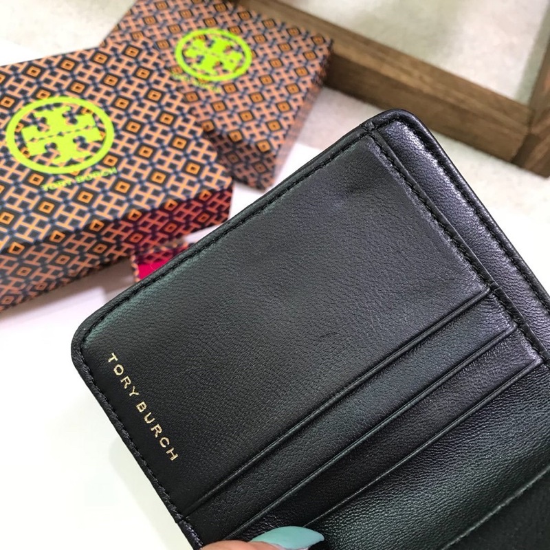 Tory Burch Fleming Three Fold Wallet - Black