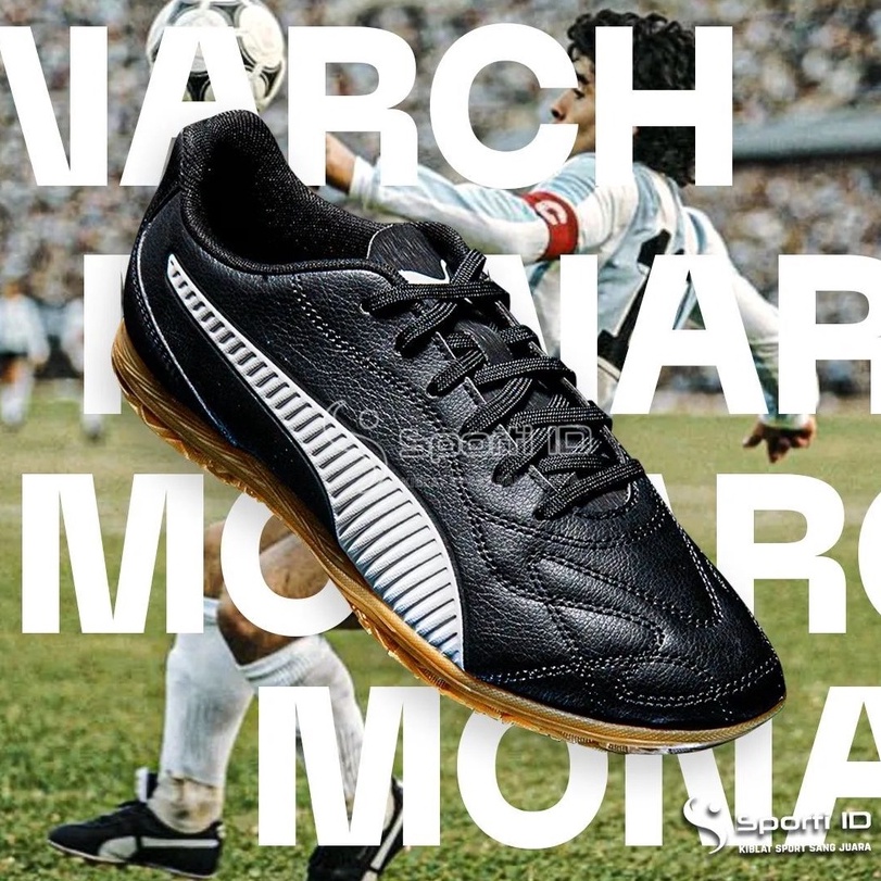 Sepatu Futsal Puma Monarch II IT - Black White 106561-01 Original | Sepatu Futsal Puma