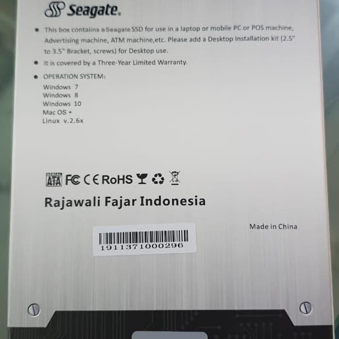 SSD SEAGATE 120GB Sata - GARANSI 3 TAHUN