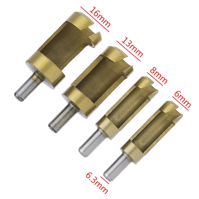 Gro 4Pcs 1 / 4 &quot;Rod for Titanium Barrel Plug Drill Cutter Cork Spike Hole Too