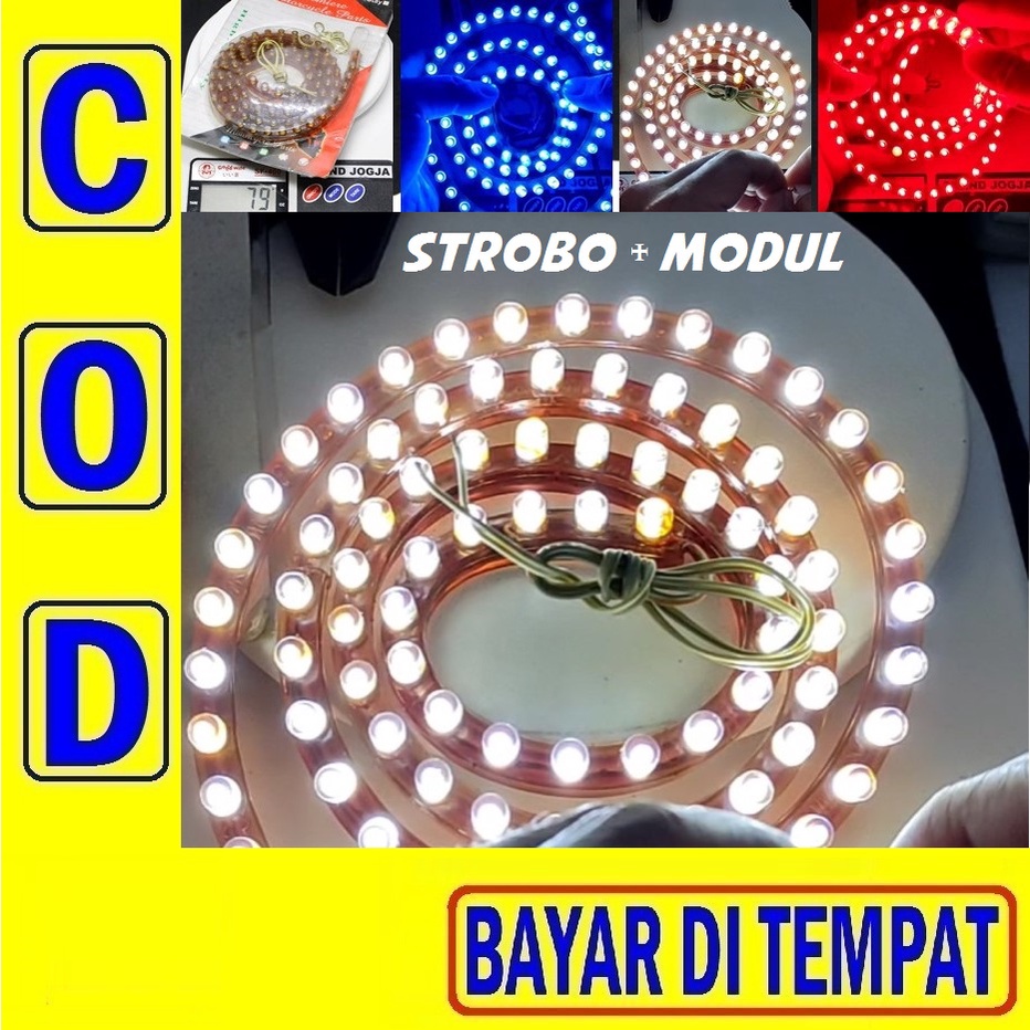 Led Cumi 95cm Strobo + Modul Besar Panjang Lampu Alis Kolong Bagasi Sein Sen Senja Kabut Strip Rem S