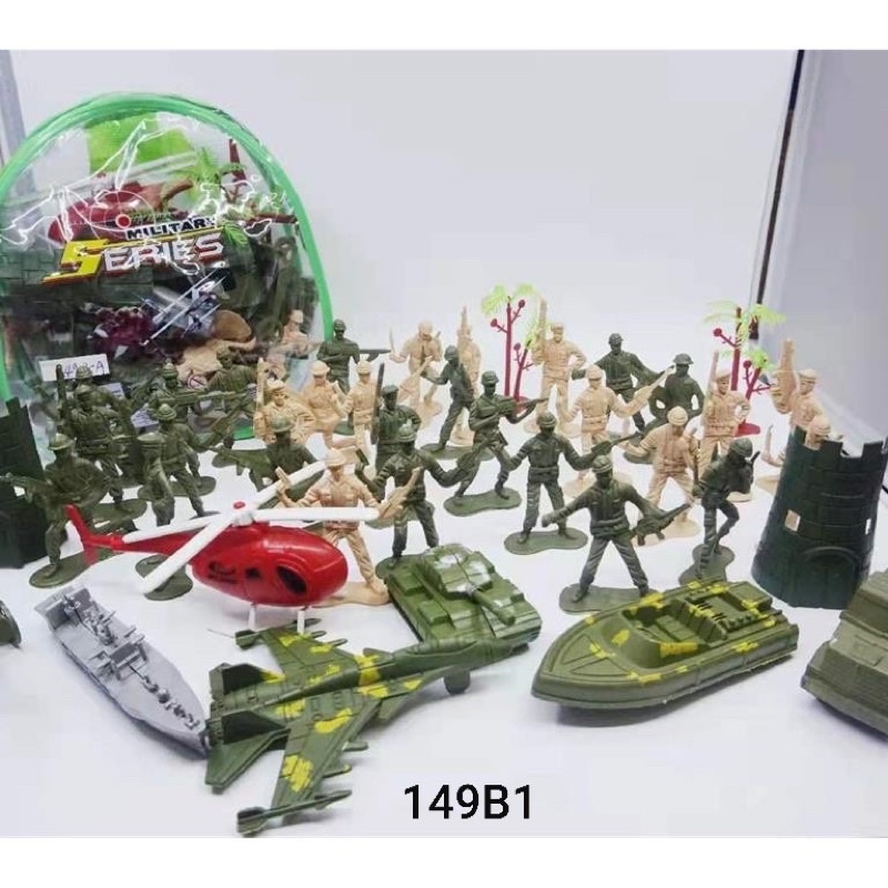 Mainan Tentara Set Lengkap Besar Soldier Military Bag Perang Army Tank Peta Map Tas Ransel