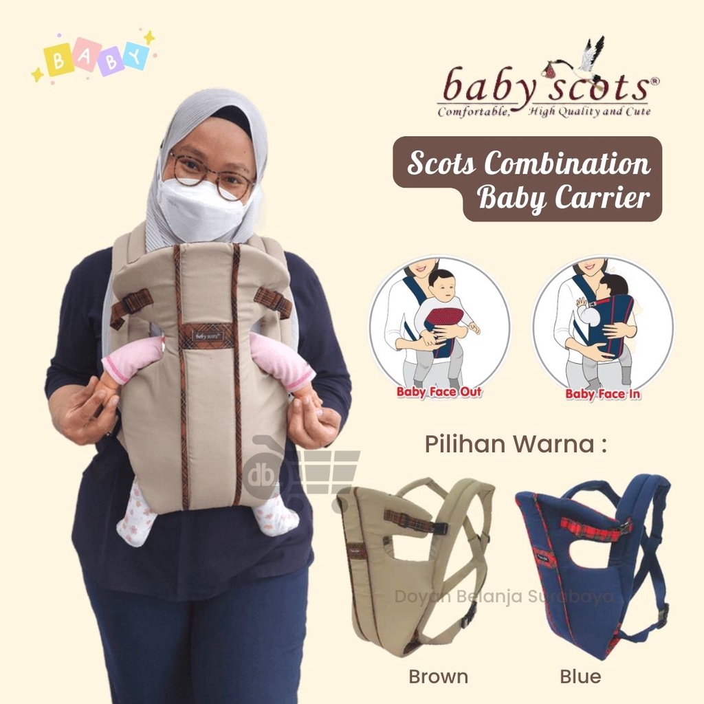 Gendongan Bayi/Baby Carrier/Gendongan Bayi Modern/Gendongan Bayi Depan/BABY SCOTS