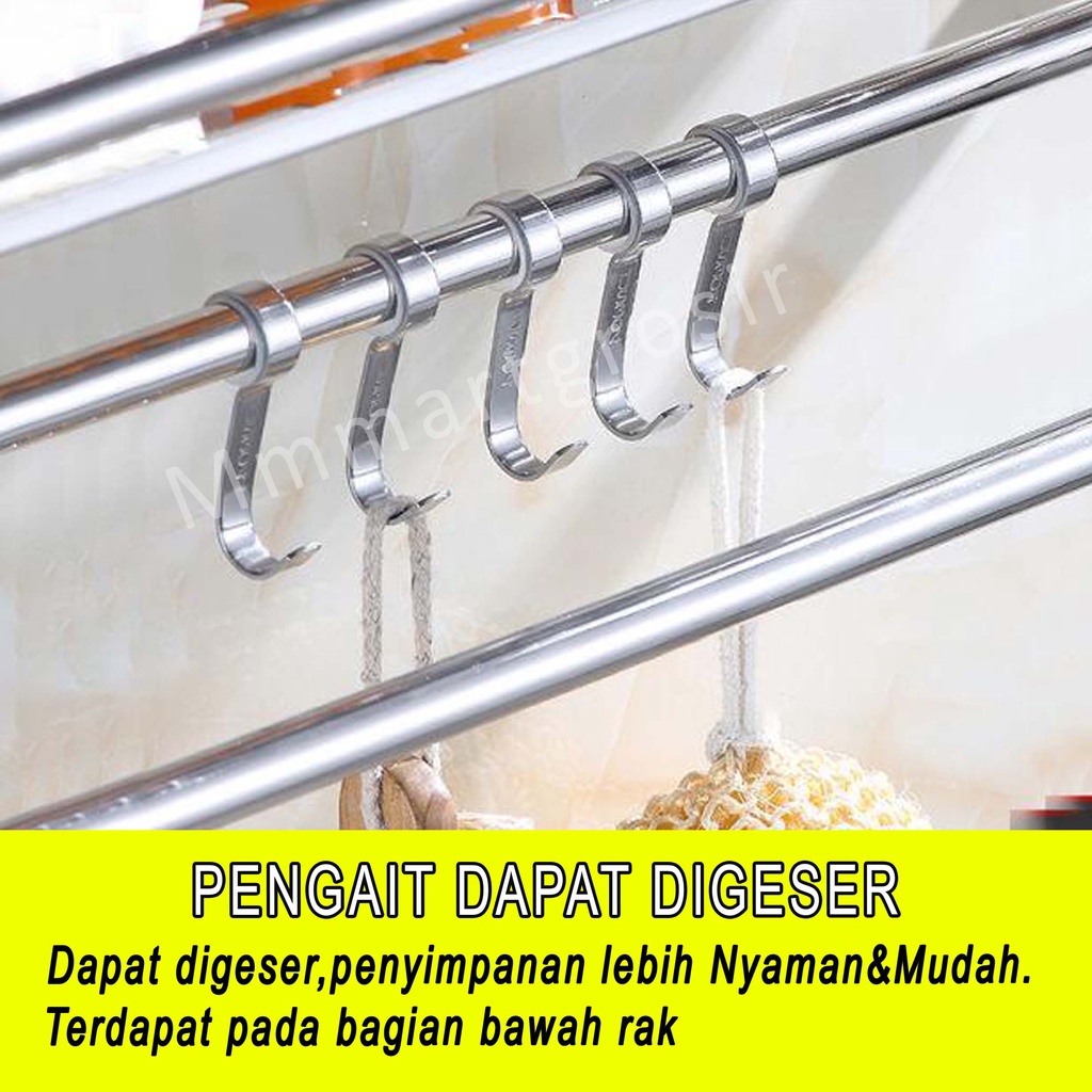 Rak Gantung 2 Tingkat / Rak Kamar Mandi / Rak Stainless / Rak Serbaguna