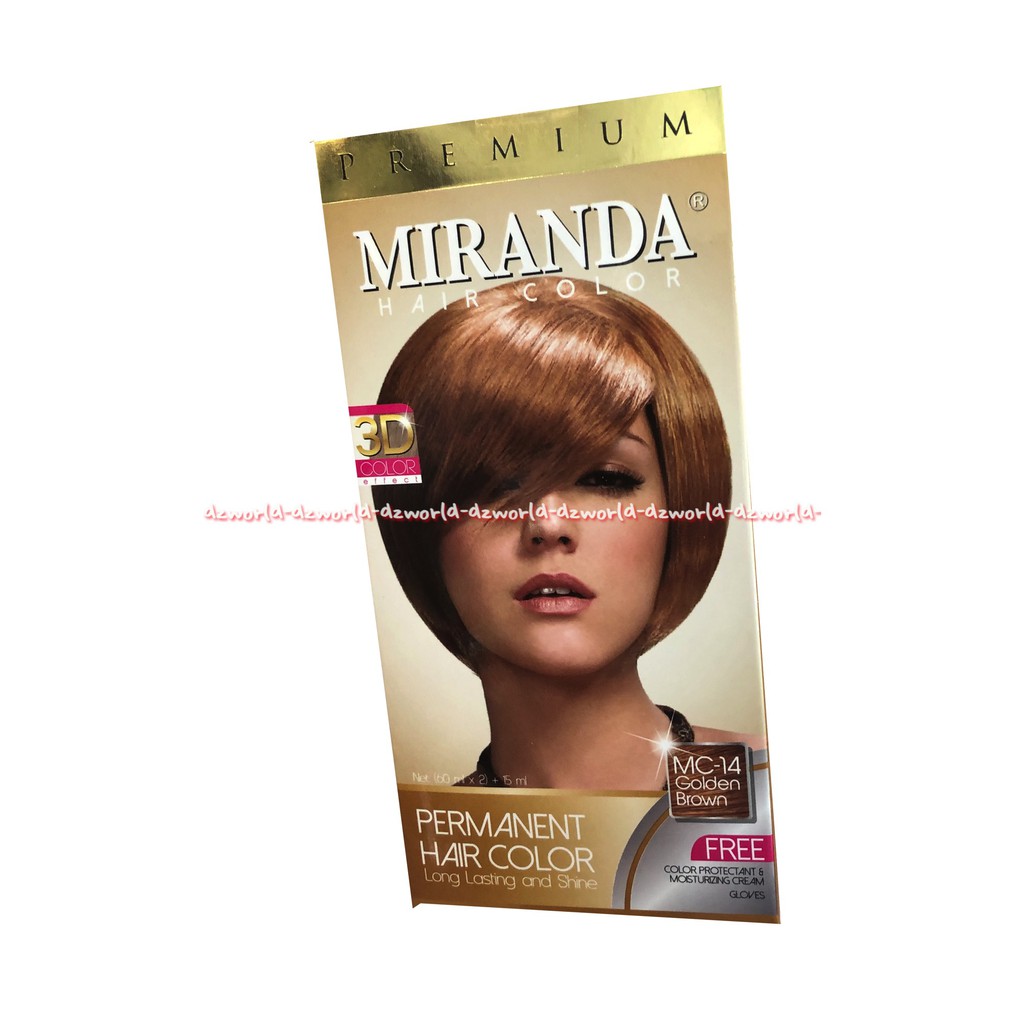 Premium Miranda MC 14 Golden Brown Permanent Cat Pewarna Rambut Dengan kondisioner