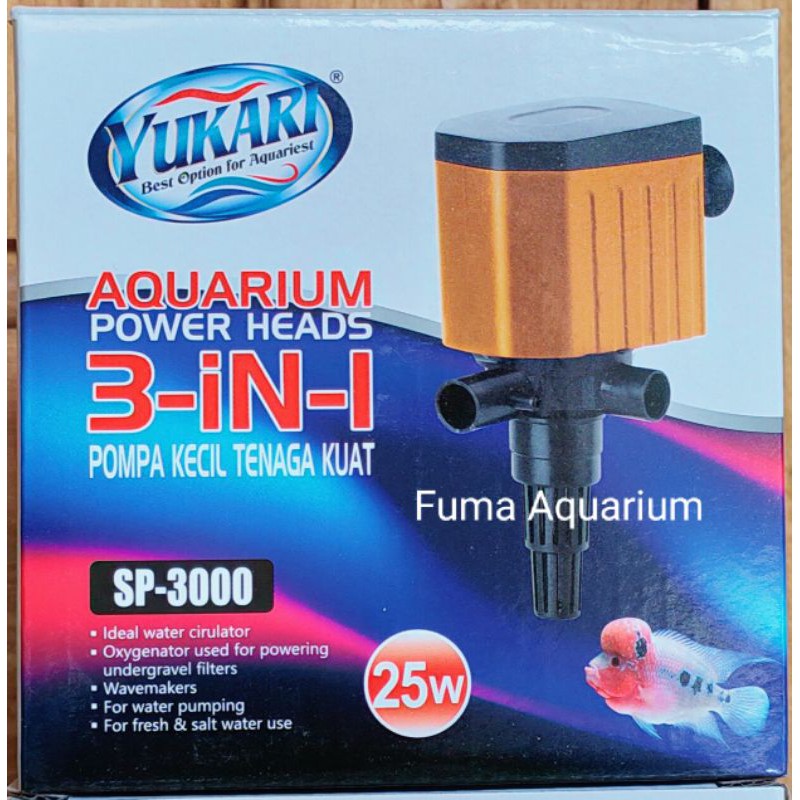 Mesin Pompa Celup YUKARI SP-3000 mesin filter Aquarium Aquascape Hidroponik Submersible Pump Power Head