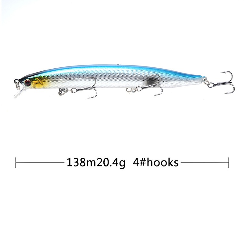 1pc Umpan Pancing Ikan Kecil 13.8cm 20.4g Dengan Kail