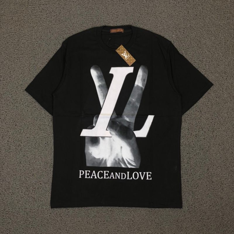 TSHIRT KAOS BAJU LOUIS VUITTON PEACE AND LOVE LIMITED EDITION