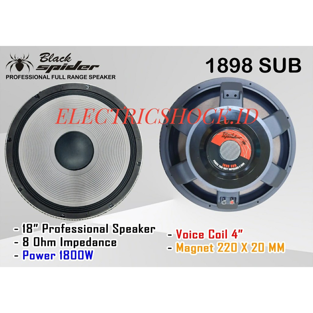 SPEAKER KOMPONEN BLACKSPIDER BS 1898 SUB BS1898 BLACK SPIDER BS 1898