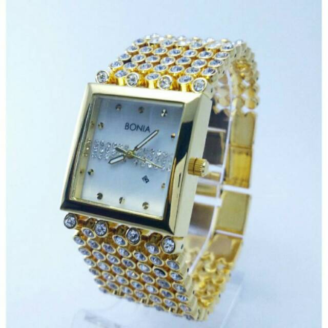 Jam Tangan Bonia Kotak Gold