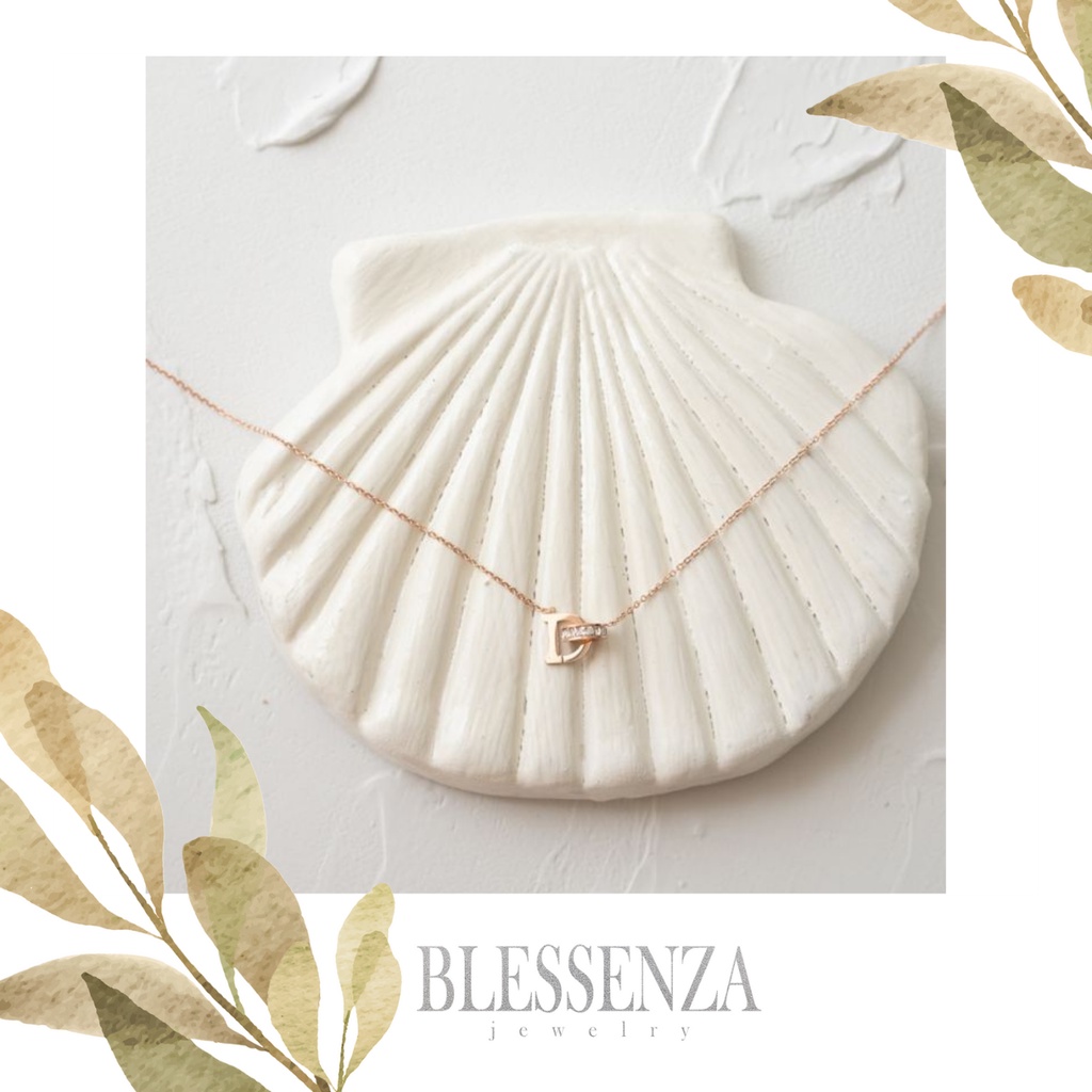 Dorothy Necklace - KALUNG  EMAS PESTA LIONTIN HURUF D BAGUS SIMPEL ELEGAN MEWAH UNIK PERHIASAN FASHI
