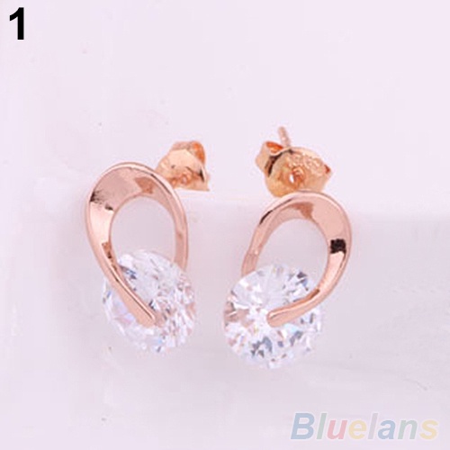 Hu Hu Hu Hu Hu Alat Bantu Pasang Kacamata♡ Anting Tusuk Wanita Hias Cubic Zirconia Berkilau Untuk Hadiah / Cocktail