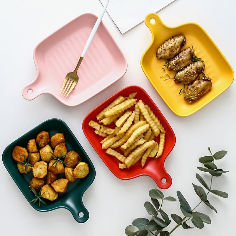 READY STOCK CERAMIC PLATE HANDLE / PIRING SAJI KERAMIK / NORDIC STYLE PLATE/ceramic skillet/griddle