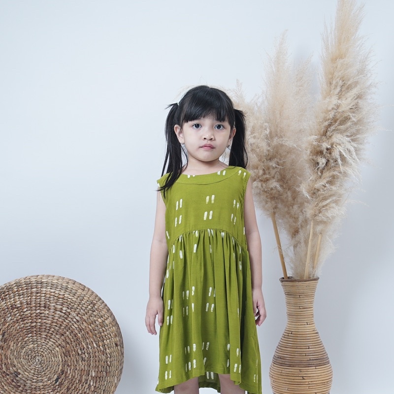 Kimaya Dress Anak Jumputan Cap jepit Anak