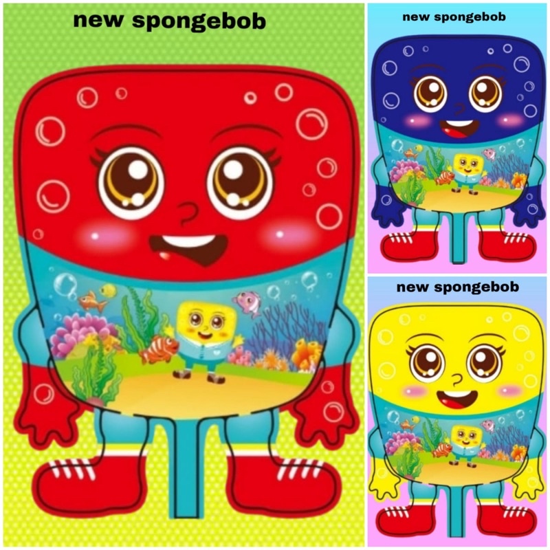 ECERAN NEW SPONGEBOB 1paket=10pc (BALON GAS/FOIL/TERBANG/KARAKTER)