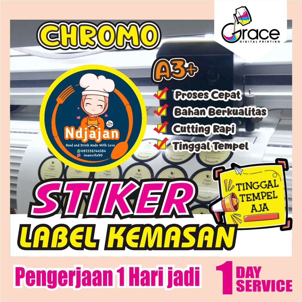 

STIKER LABEL CHROMO BONTAK / STICKER LABEL KEMASAN / STIKER CUTTING Murah