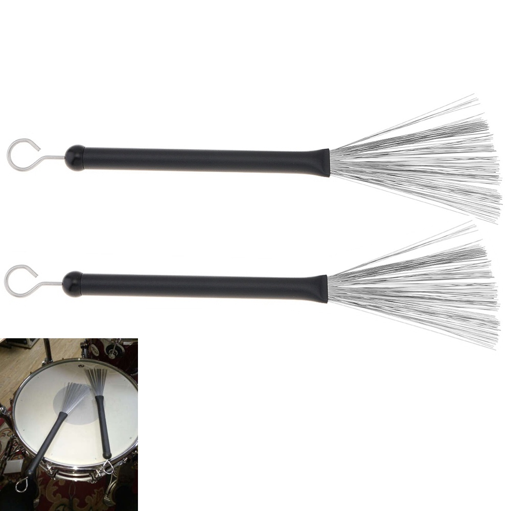 1 Pasang Stick Drum Perkusi Jazz Bahan Full Metal Aluminum Alloy 3 Warna Retractable