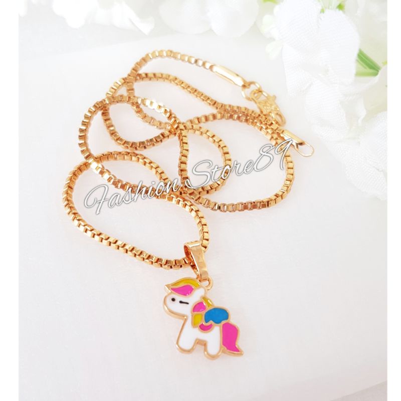 Kalung Anak Unicorn Perhiasan impor Lapis Emas 18k xuping Yaxiya kalung anak