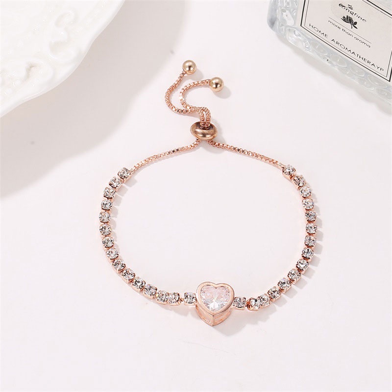 Korea Fashion Sederhana Desain Gelang Serut Ukuran Adjustable Manis Perhiasan Wanita-Won-Won-06#Mawar-emas-2