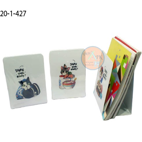 

PEMBATAS BUKU BOOK END LUCU UNIK GAMBAR SANDARAN BUKU BESI MAGAZINE HOLDER KARAKTER