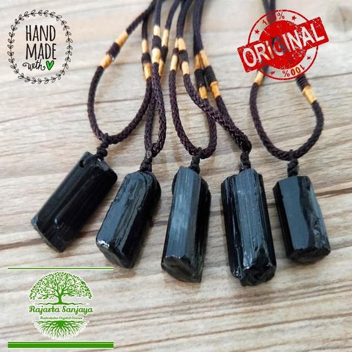 Kalung Kristal Black Tourmaline Stone Original