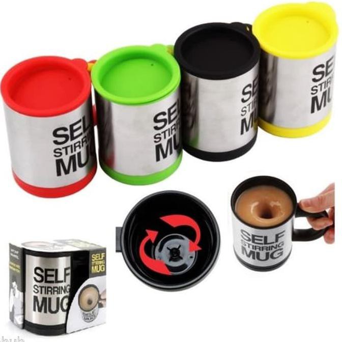 

Gelas mug self stirring aduk Otomatis Stainless steel Coffee Magic Teh BERMUTU