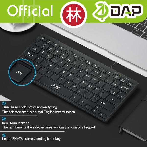 DAP D-M3276 Portable Wired Mini Multimedia Keyboard High-Speed PC