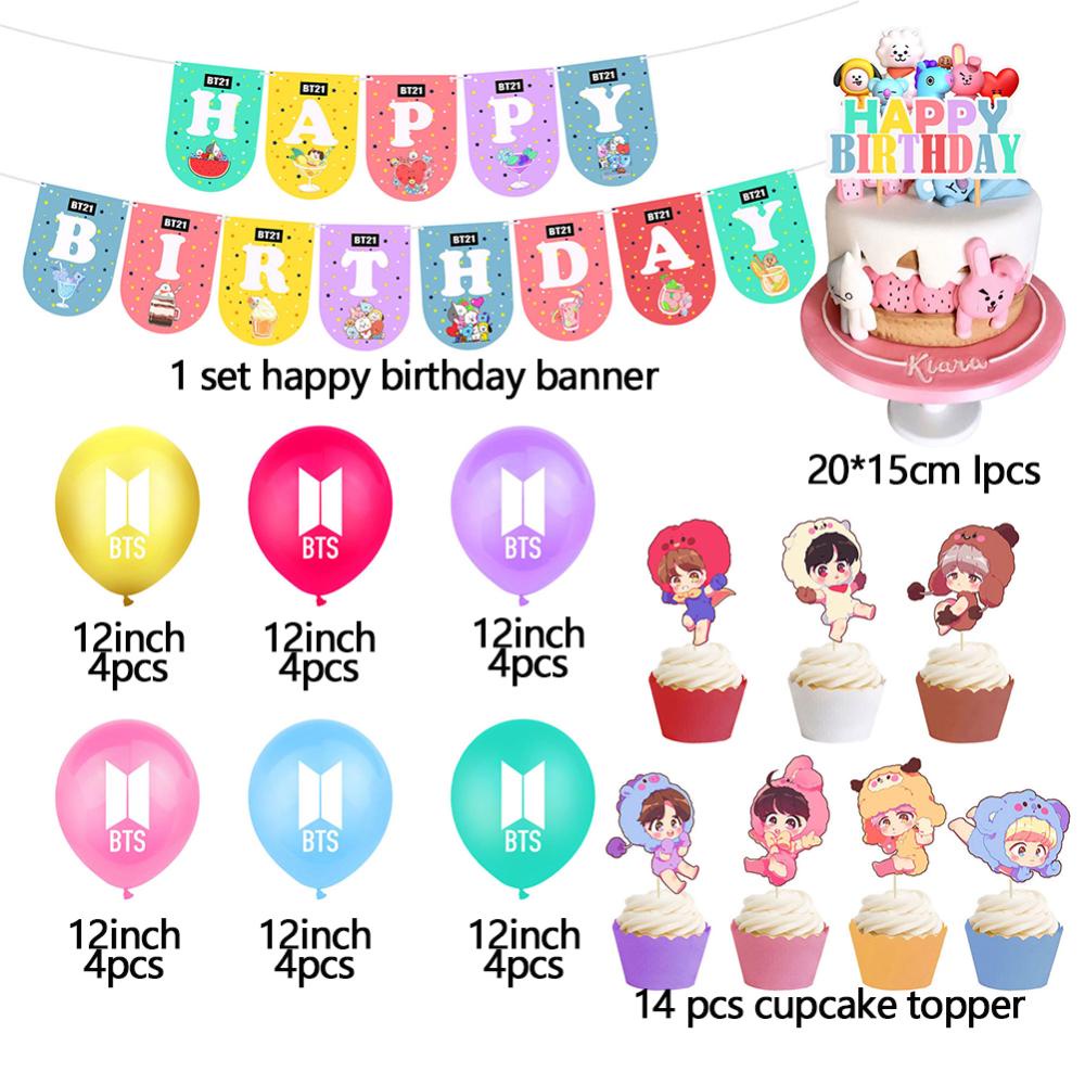 Timekey Balon Lateks Motif BTS Untuk Dekorasi Pesta Ulang Tahun D2Z3