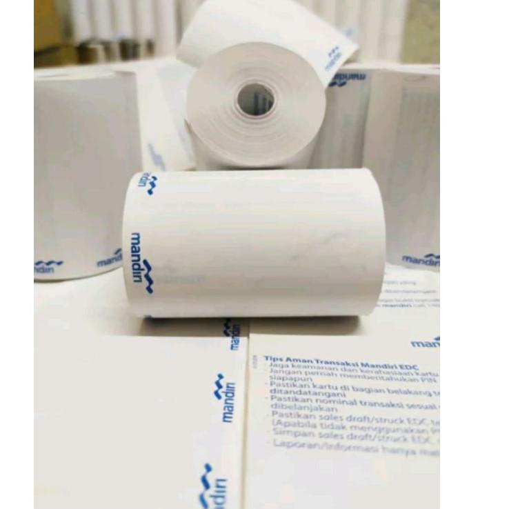 

OXJY Kertas Struk Thermal Paper Rol 58x40 57x40 logo bank mandiri coreles Termal EDC Thermal Printer Mini Hot Promo