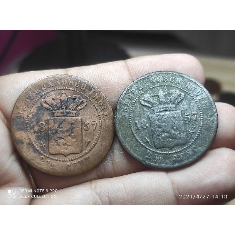 koin benggol 2 1/2 Cent 1857