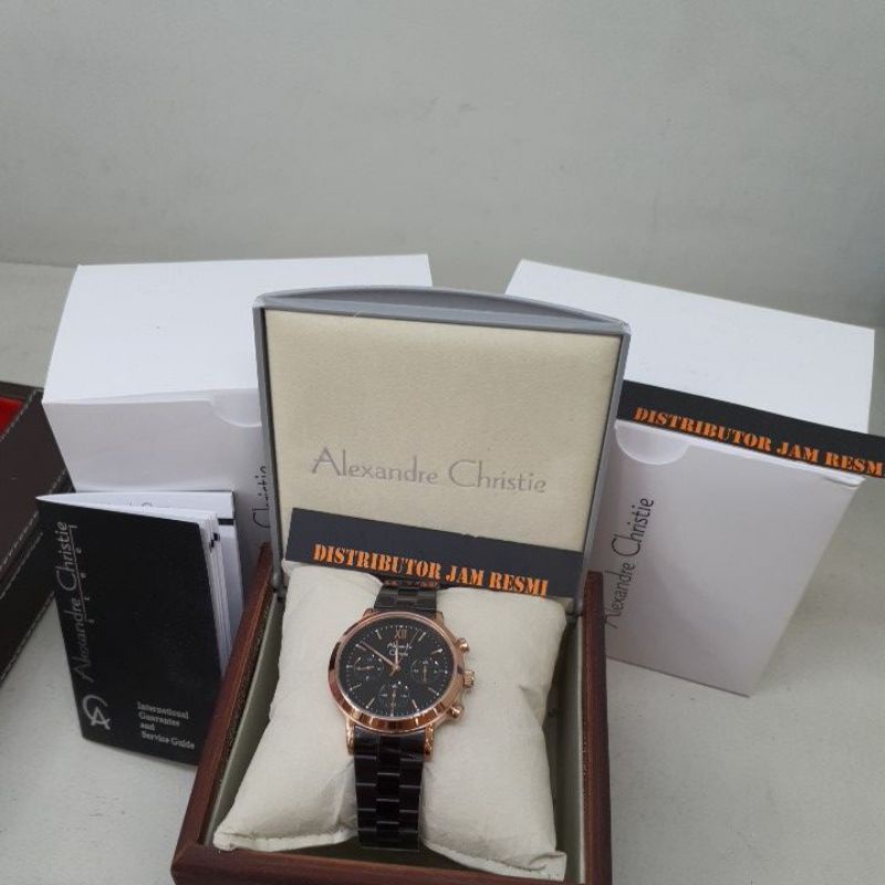 Jam Tangan Wanita Alexandre Christie AC2901BF AC 2901 BF AC2901 BF AC 2901BF Black Rose Gold