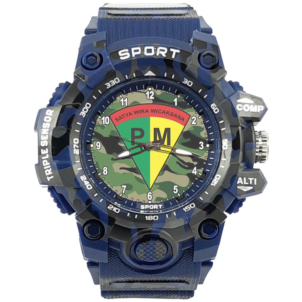 {Istimewa} Jam Tangan PM - POLISI MILITER 3 Biru Army Water Resistant