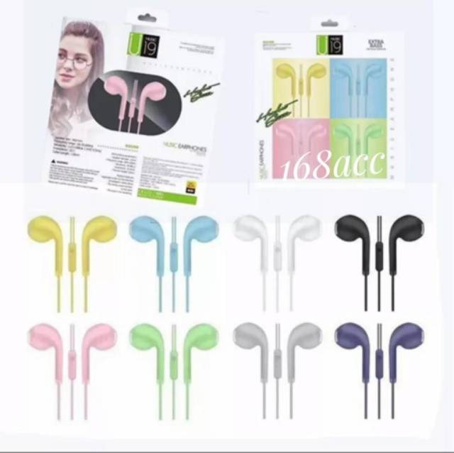 Handsfree Headset Earphone Stereo Hf U19 U88 Extra Bass Warna Macaron Harga Murah