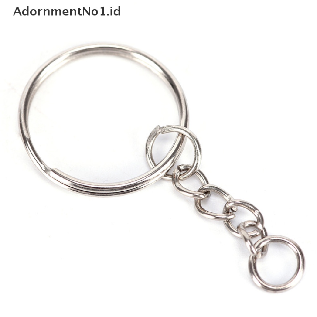 (AdornmentNo1) 50pcs Ring Gantungan Kunci Diameter 25mm Warna Silver