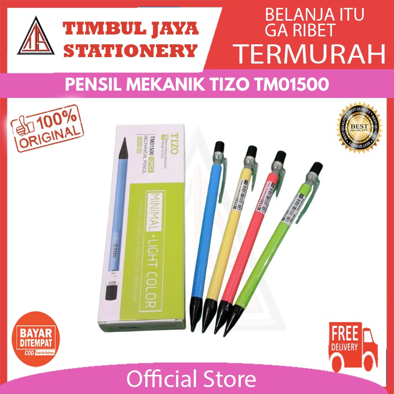 

Pensil mekanik / mechanical pencil tizo 0.5 light color TM01500 isi 12pcs