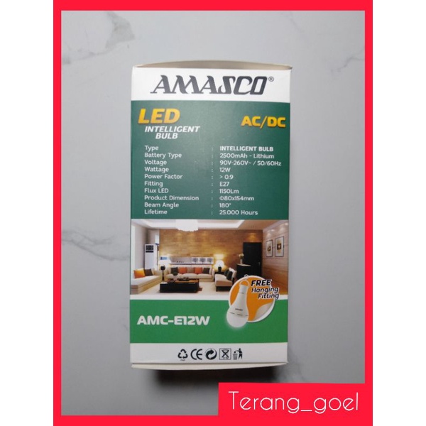 LAMPU EMERGENCY LED 12 WATT PRIME AMASCO / AMASCO LAMPU LED EMERGENCY AC DC