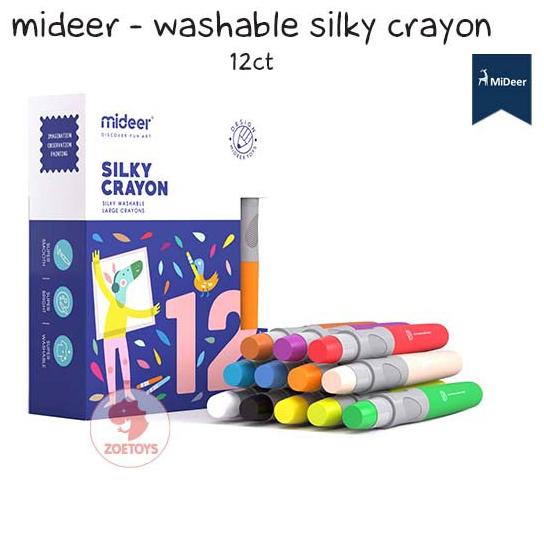 

Zoetoys Mideer - Washable Silky Crayon 6 ct. 12 24 warna colors Krayon Aman Body Face Painting !!